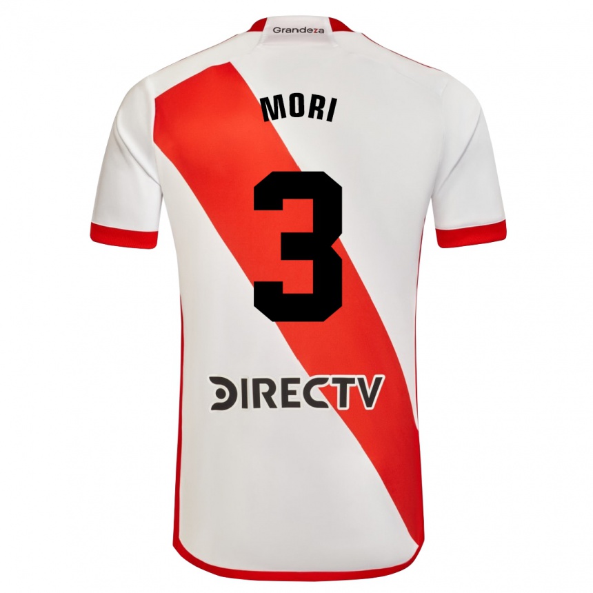 Niño Fútbol Camiseta Ramiro Funes Mori #3 Blanco Rojo 1ª Equipación 2024/25 Perú