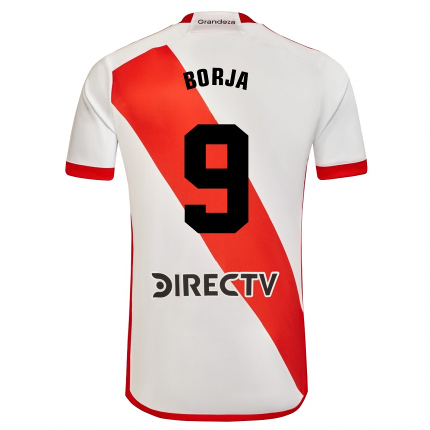 Niño Fútbol Camiseta Miguel Borja #9 Blanco Rojo 1ª Equipación 2024/25 Perú