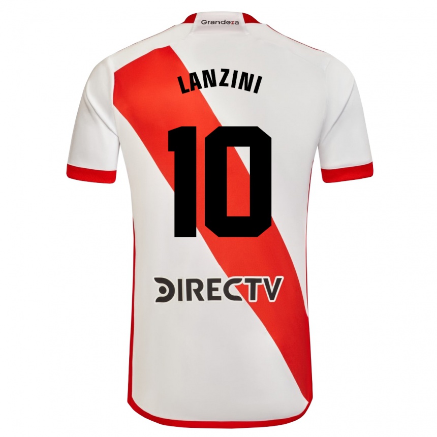 Niño Fútbol Camiseta Manuel Lanzini #10 Blanco Rojo 1ª Equipación 2024/25 Perú