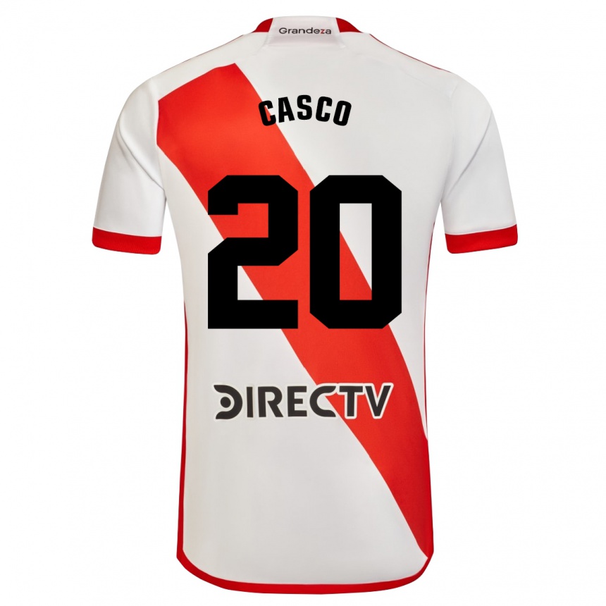 Niño Fútbol Camiseta Milton Casco #20 Blanco Rojo 1ª Equipación 2024/25 Perú