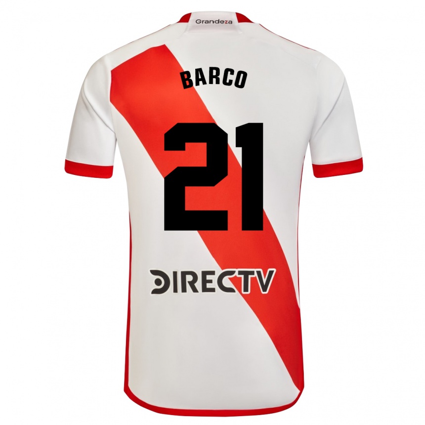 Niño Fútbol Camiseta Esequiel Barco #21 Blanco Rojo 1ª Equipación 2024/25 Perú