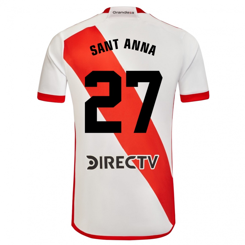 Niño Fútbol Camiseta Agustín Sant Anna #27 Blanco Rojo 1ª Equipación 2024/25 Perú