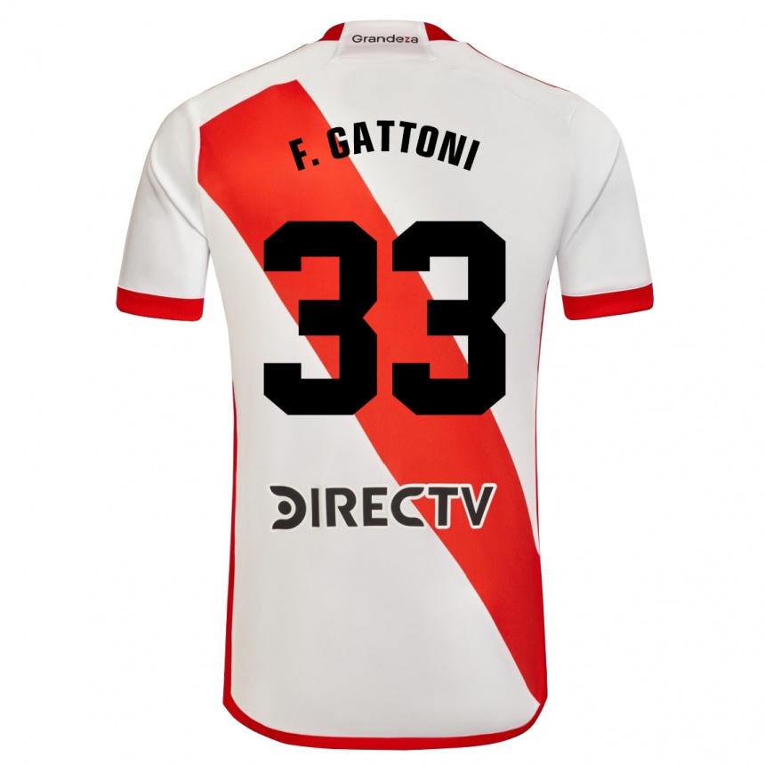 Niño Fútbol Camiseta Federico Gattoni #33 Blanco Rojo 1ª Equipación 2024/25 Perú