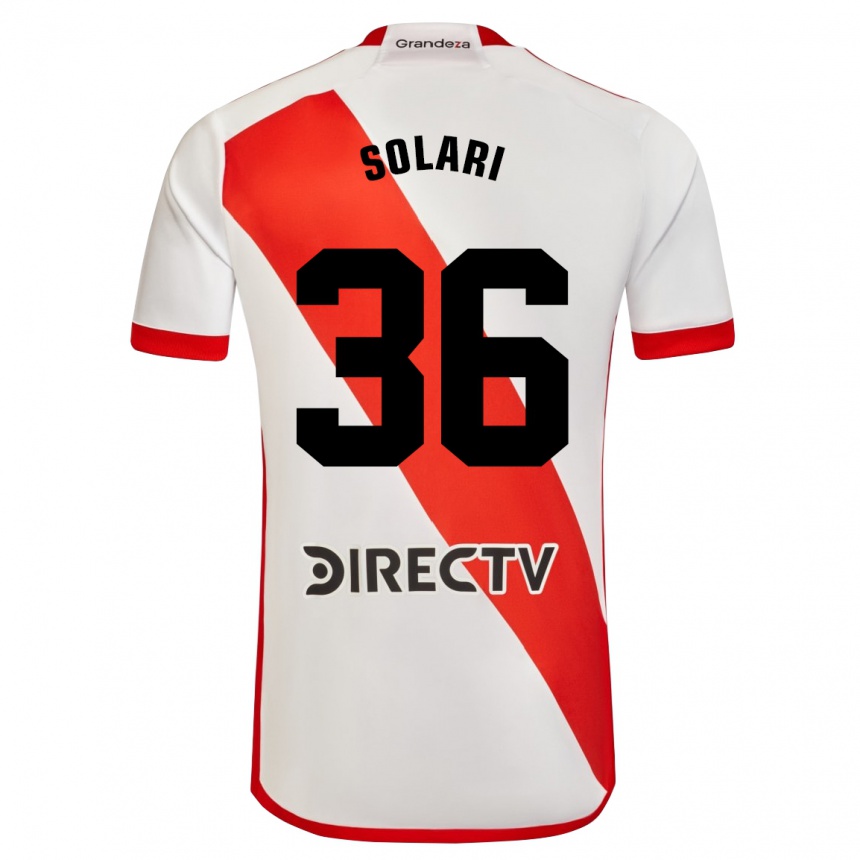 Niño Fútbol Camiseta Pablo Solari #36 Blanco Rojo 1ª Equipación 2024/25 Perú