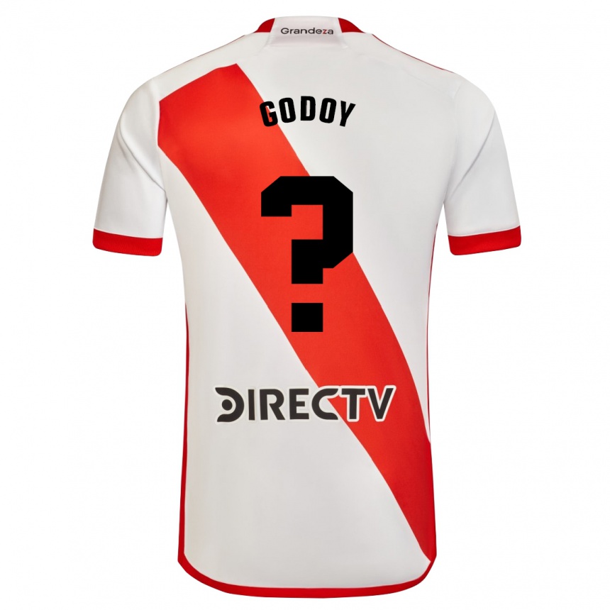 Niño Fútbol Camiseta Lautaro Godoy #0 Blanco Rojo 1ª Equipación 2024/25 Perú