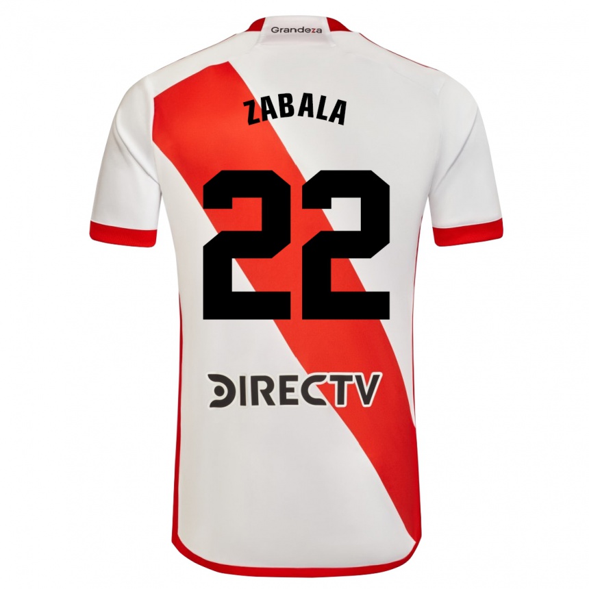 Niño Fútbol Camiseta Daniel Zabala #22 Blanco Rojo 1ª Equipación 2024/25 Perú