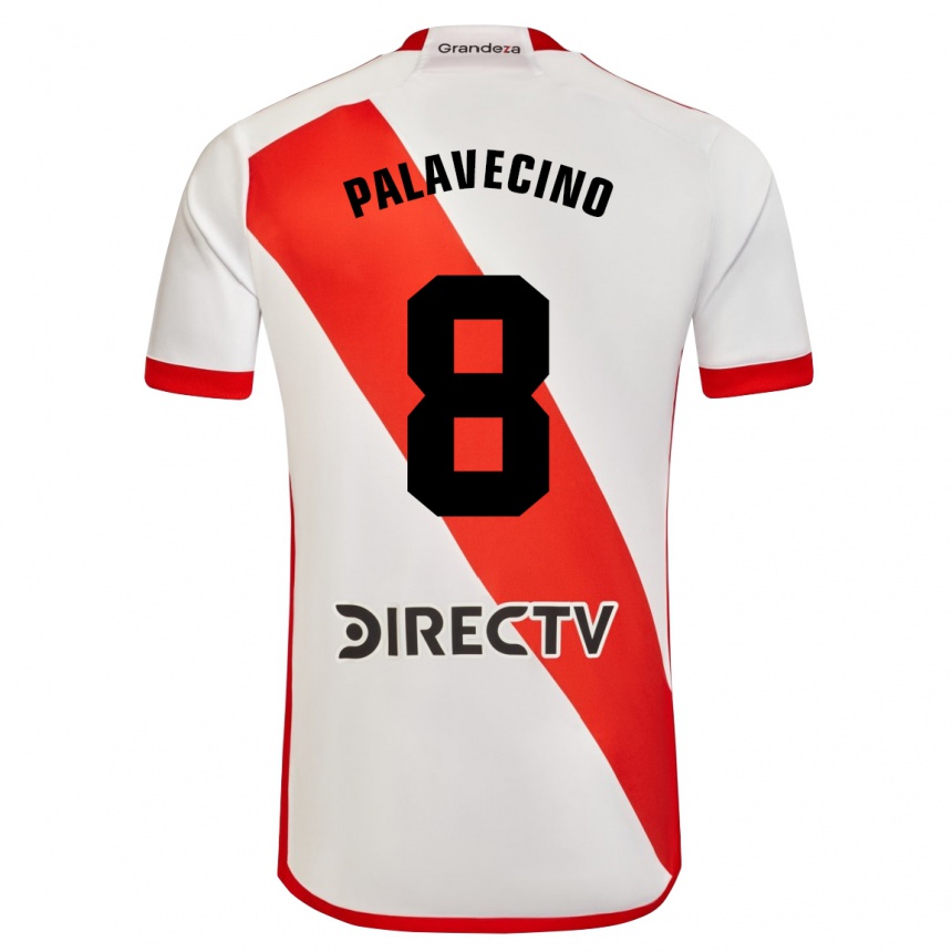 Niño Fútbol Camiseta Agustín Palavecino #8 Blanco Rojo 1ª Equipación 2024/25 Perú