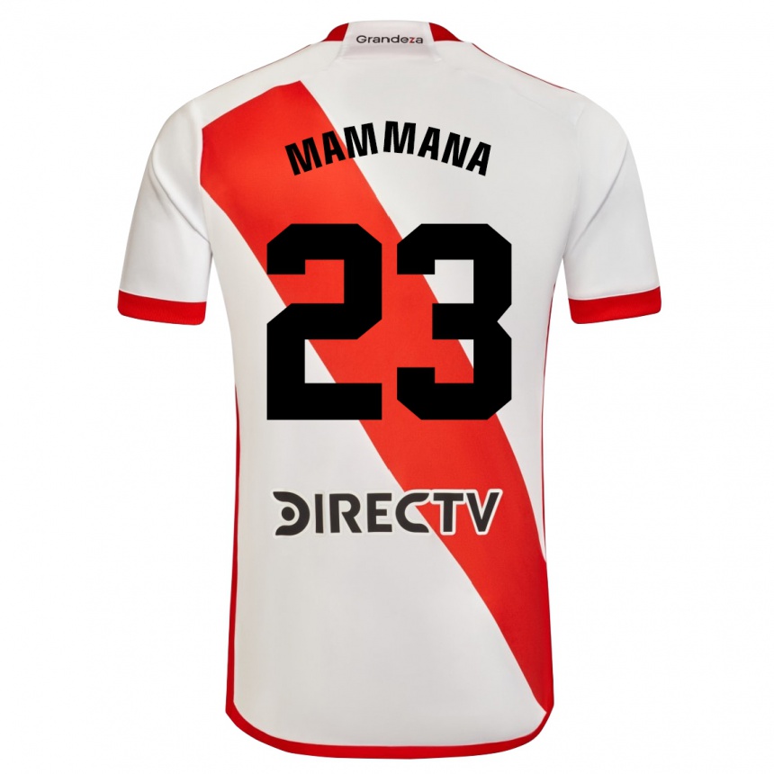 Niño Fútbol Camiseta Emanuel Mammana #23 Blanco Rojo 1ª Equipación 2024/25 Perú