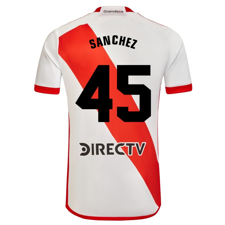 Niño Fútbol Camiseta Sebastián Sánchez #45 Blanco Rojo 1ª Equipación 2024/25 Perú