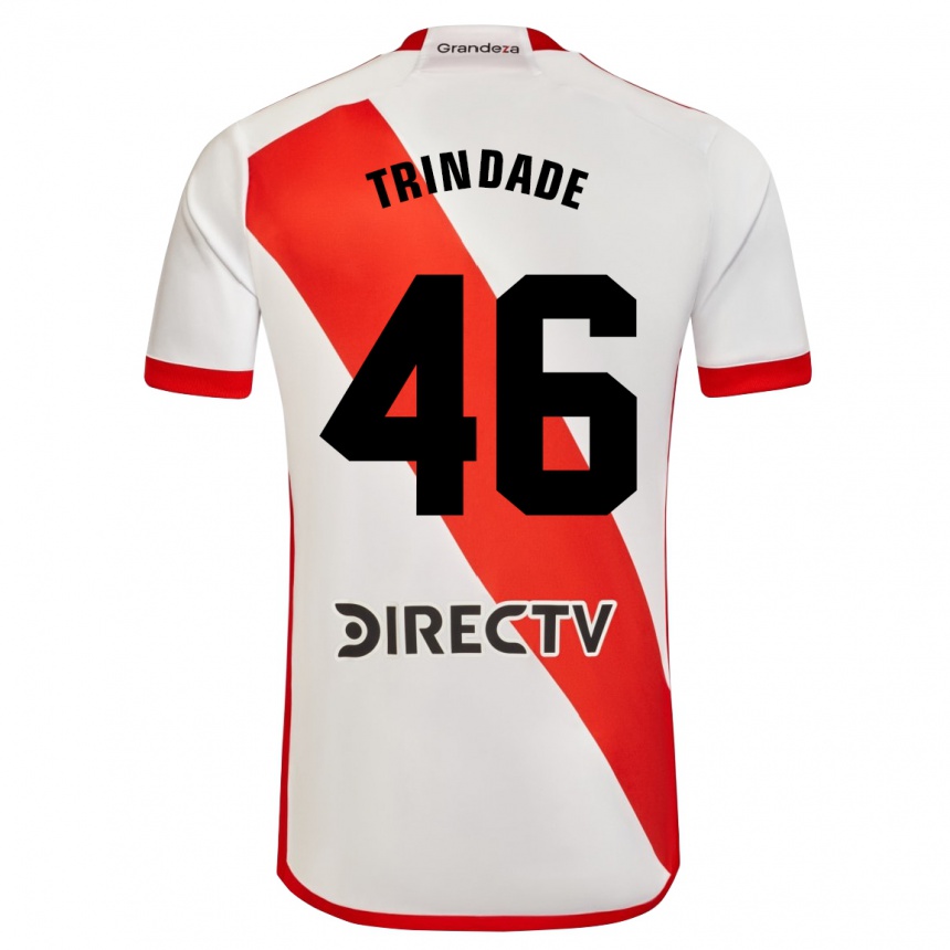 Niño Fútbol Camiseta Gonzalo Trindade #46 Blanco Rojo 1ª Equipación 2024/25 Perú