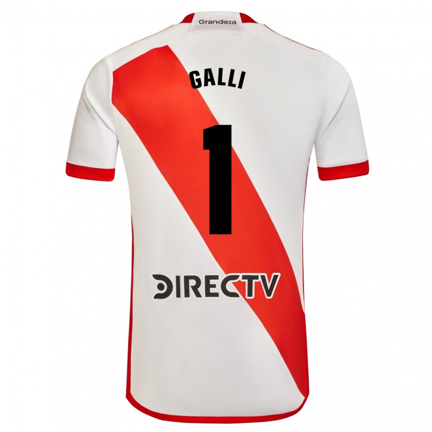 Niño Fútbol Camiseta Ludmila Galli #1 Blanco Rojo 1ª Equipación 2024/25 Perú