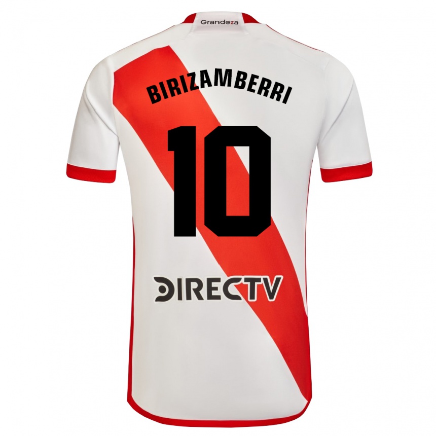 Niño Fútbol Camiseta María Carolina Birizamberri Rivero #10 Blanco Rojo 1ª Equipación 2024/25 Perú