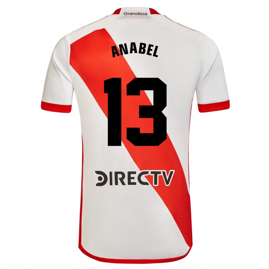 Niño Fútbol Camiseta Giuliana Anabel González Ranzuglia #13 Blanco Rojo 1ª Equipación 2024/25 Perú