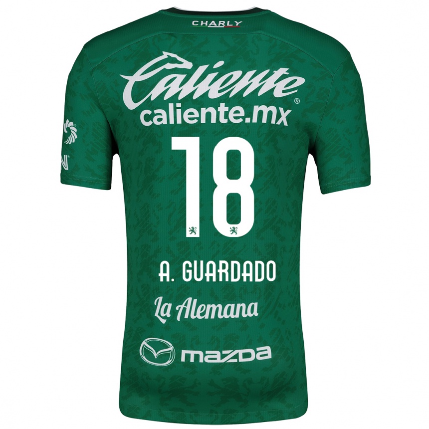 Niño Fútbol Camiseta Andrés Guardado #18 Verde Blanco 1ª Equipación 2024/25 Perú