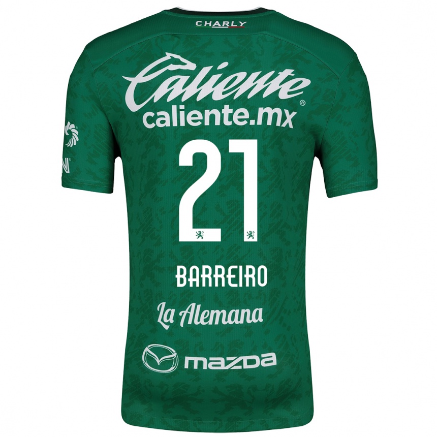 Niño Fútbol Camiseta Stiven Barreiro #21 Verde Blanco 1ª Equipación 2024/25 Perú