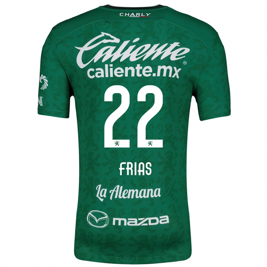 Niño Fútbol Camiseta Adonis Frías #22 Verde Blanco 1ª Equipación 2024/25 Perú