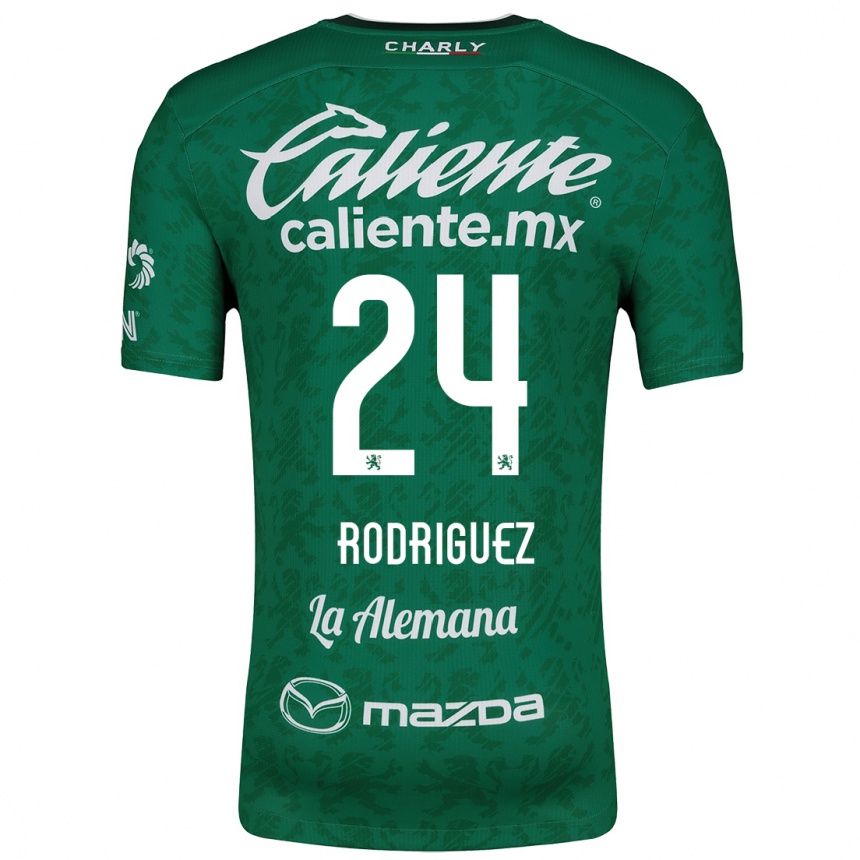 Niño Fútbol Camiseta Osvaldo Rodríguez #24 Verde Blanco 1ª Equipación 2024/25 Perú