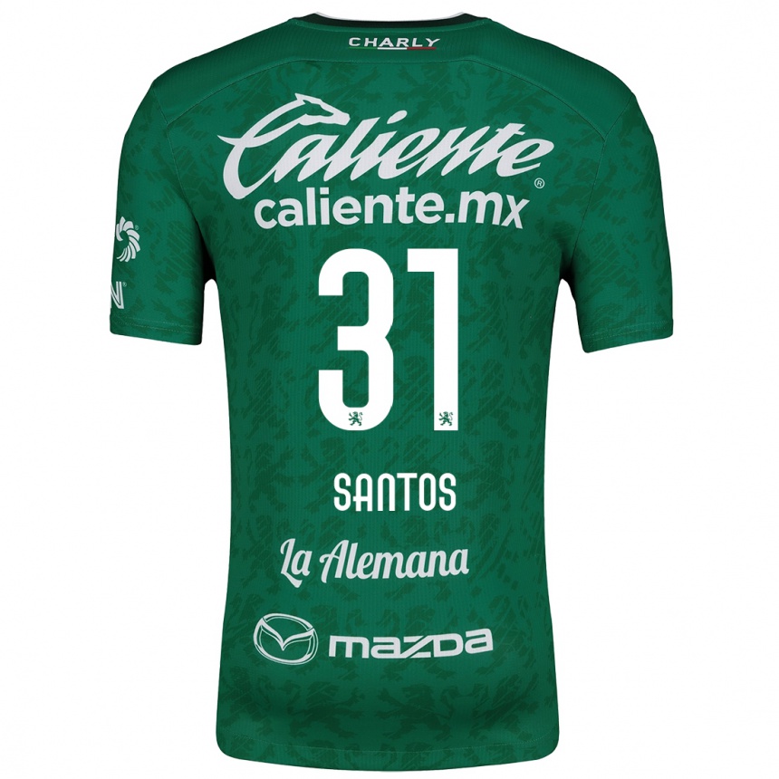 Niño Fútbol Camiseta Sebastián Santos #31 Verde Blanco 1ª Equipación 2024/25 Perú