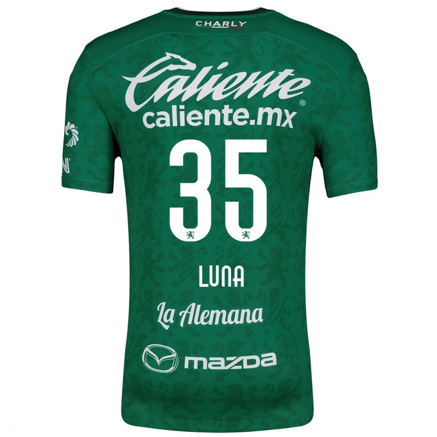 Niño Fútbol Camiseta Diego Luna #35 Verde Blanco 1ª Equipación 2024/25 Perú