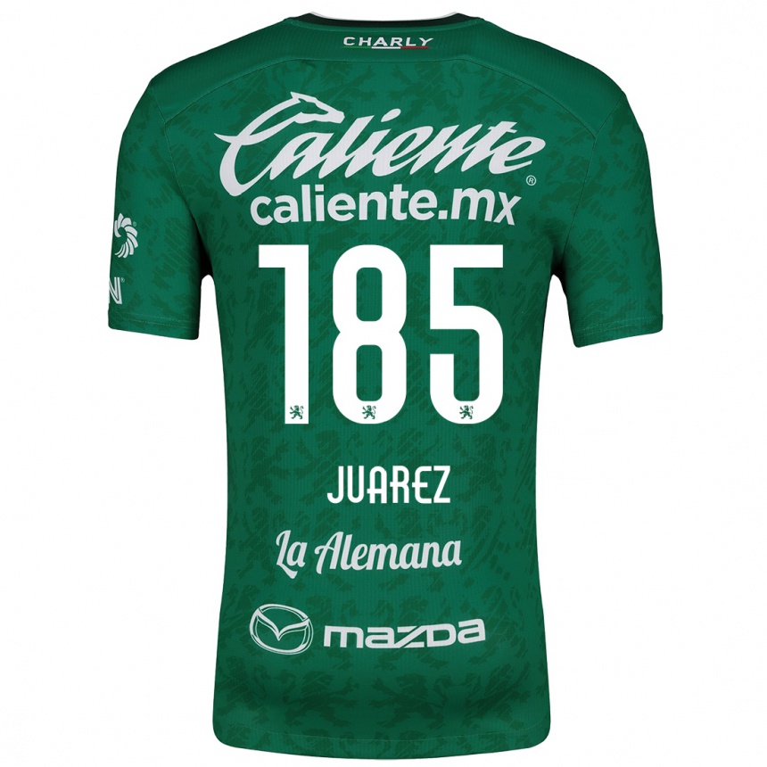 Niño Fútbol Camiseta Moisés Juárez #185 Verde Blanco 1ª Equipación 2024/25 Perú