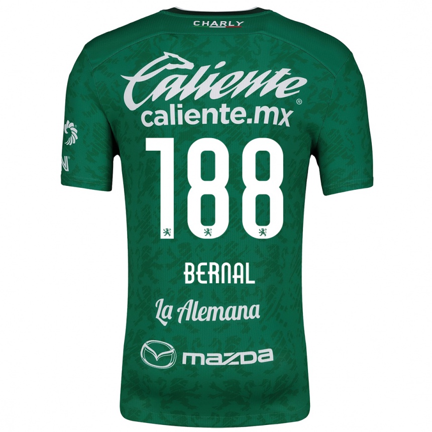 Niño Fútbol Camiseta Juan Bernal #188 Verde Blanco 1ª Equipación 2024/25 Perú