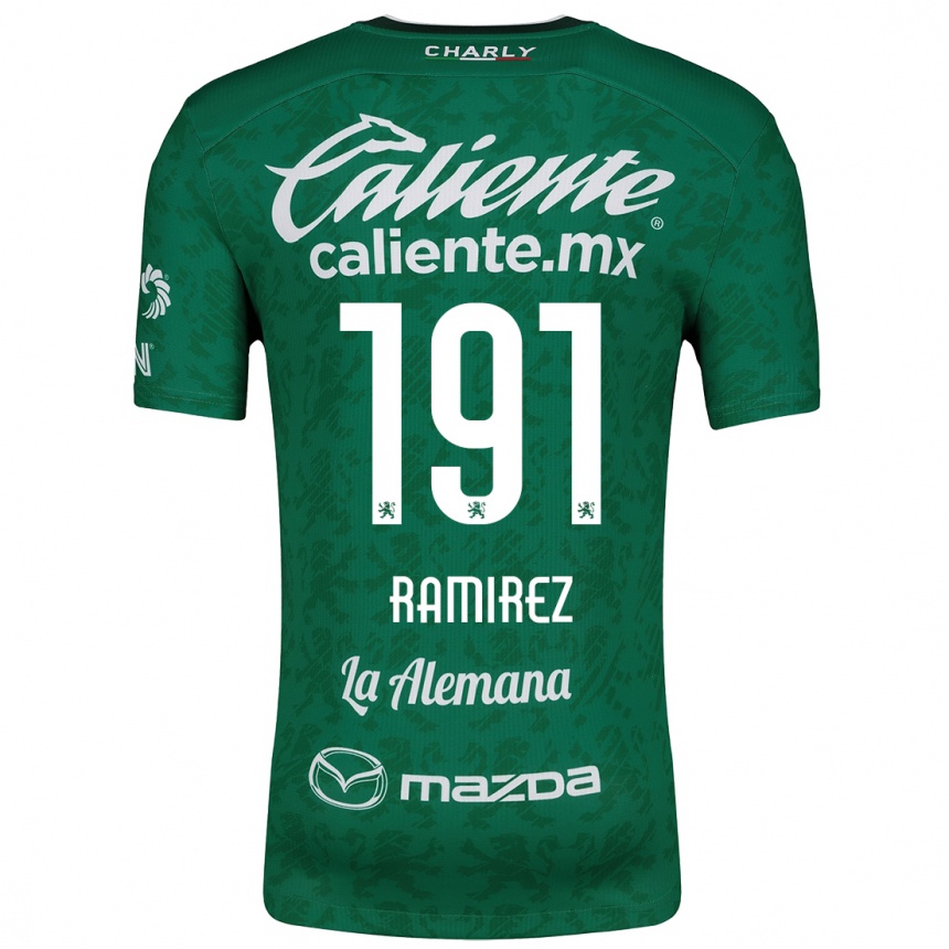 Niño Fútbol Camiseta Ian Ramírez #191 Verde Blanco 1ª Equipación 2024/25 Perú