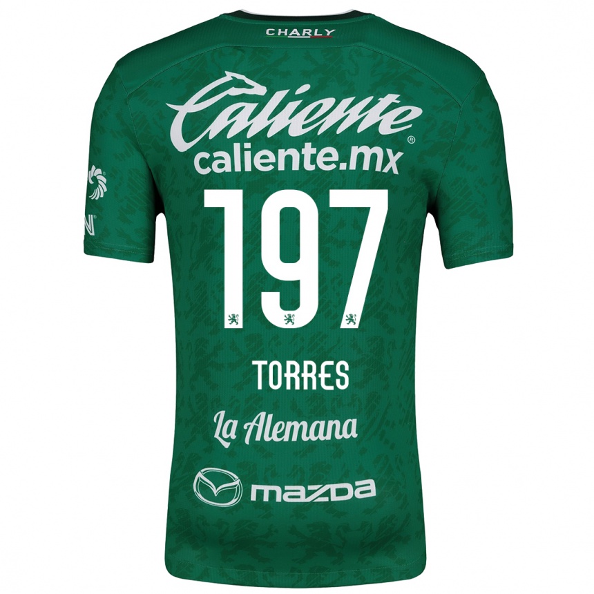 Niño Fútbol Camiseta Erick Torres #197 Verde Blanco 1ª Equipación 2024/25 Perú