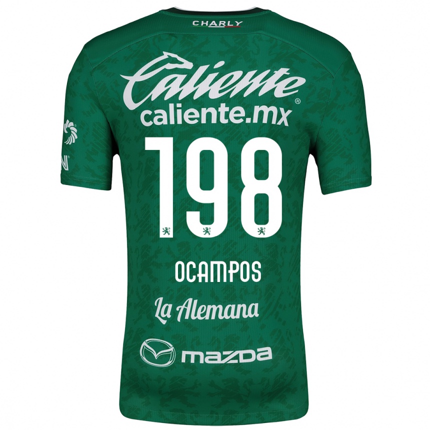 Niño Fútbol Camiseta Omar Ocampos #198 Verde Blanco 1ª Equipación 2024/25 Perú