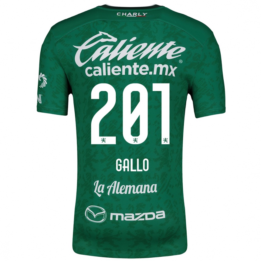 Niño Fútbol Camiseta Andrés Gallo #201 Verde Blanco 1ª Equipación 2024/25 Perú