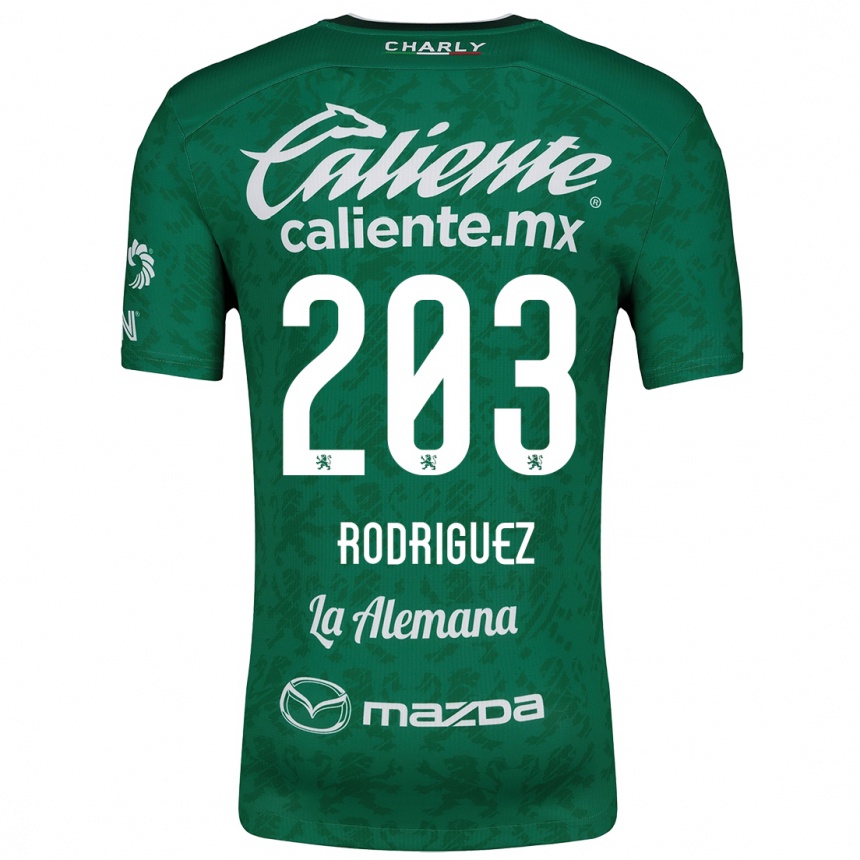 Niño Fútbol Camiseta César Rodríguez #203 Verde Blanco 1ª Equipación 2024/25 Perú