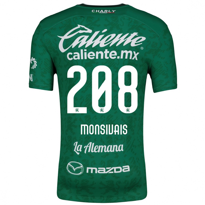 Niño Fútbol Camiseta Daniel Monsivaís #208 Verde Blanco 1ª Equipación 2024/25 Perú