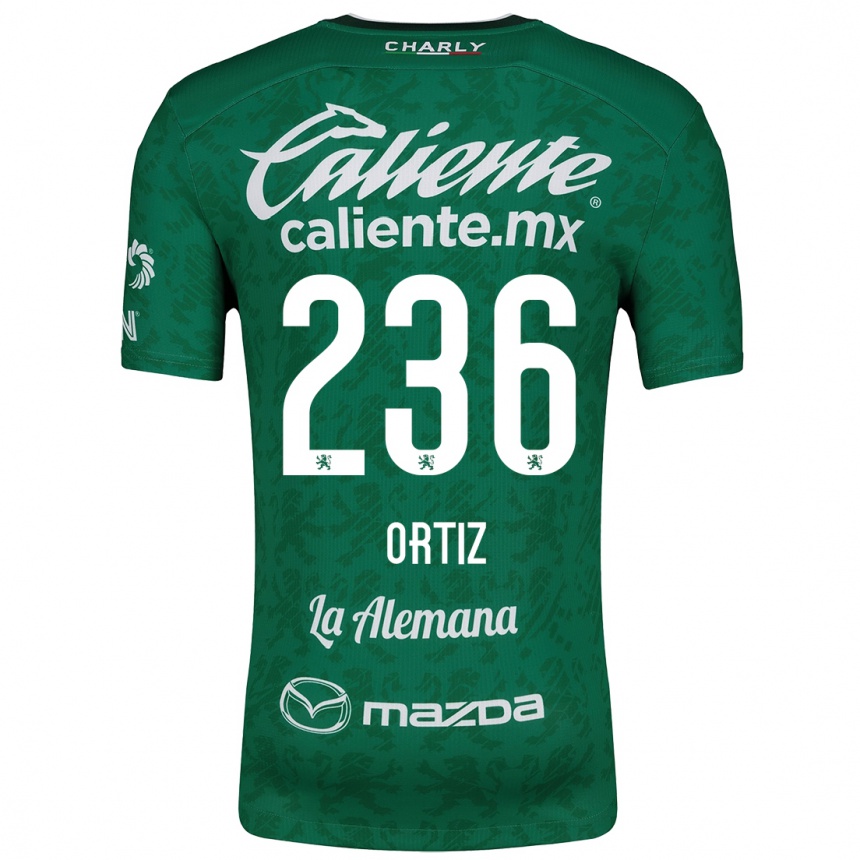 Niño Fútbol Camiseta Youssef Ortiz #236 Verde Blanco 1ª Equipación 2024/25 Perú