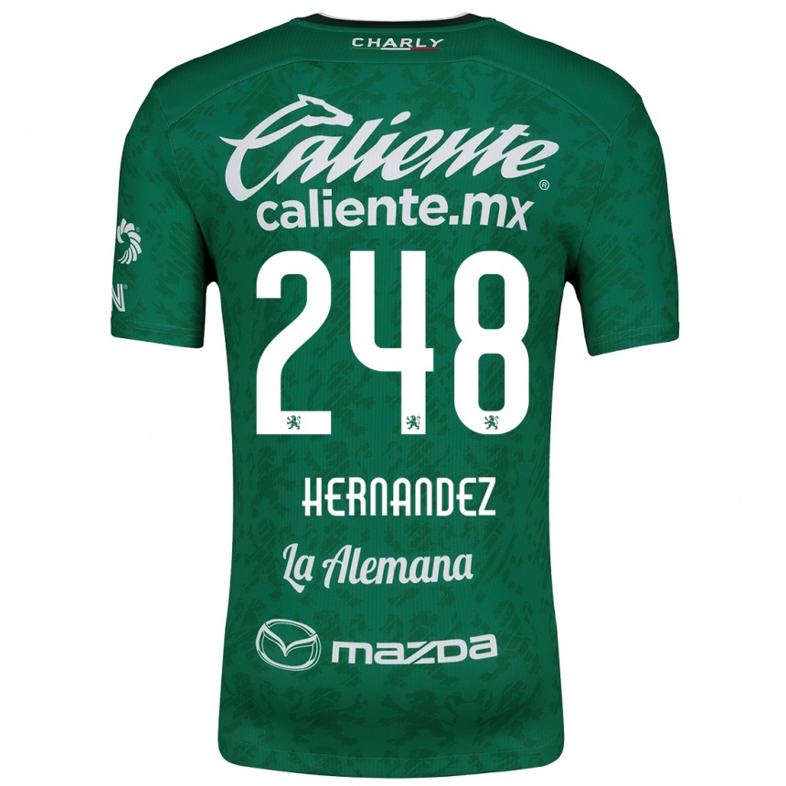 Niño Fútbol Camiseta Fernando Hernández #248 Verde Blanco 1ª Equipación 2024/25 Perú