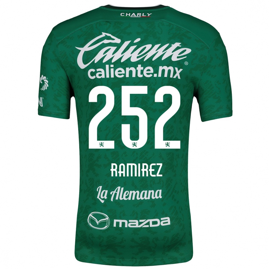 Niño Fútbol Camiseta Luis Ramírez #252 Verde Blanco 1ª Equipación 2024/25 Perú