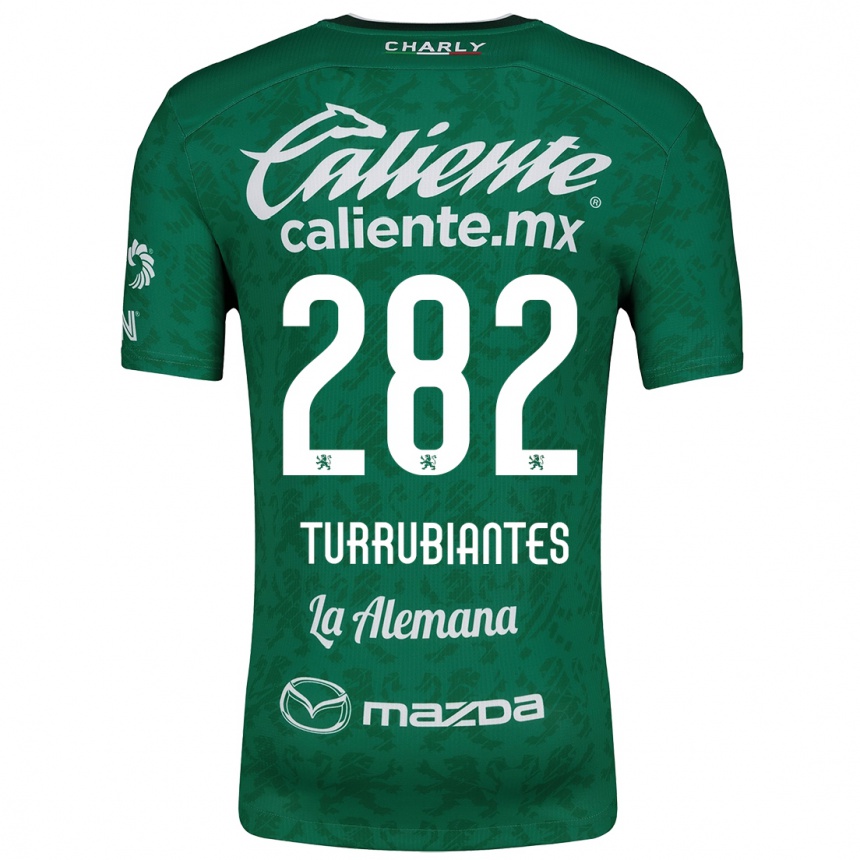 Niño Fútbol Camiseta Abdon Turrubiantes #282 Verde Blanco 1ª Equipación 2024/25 Perú