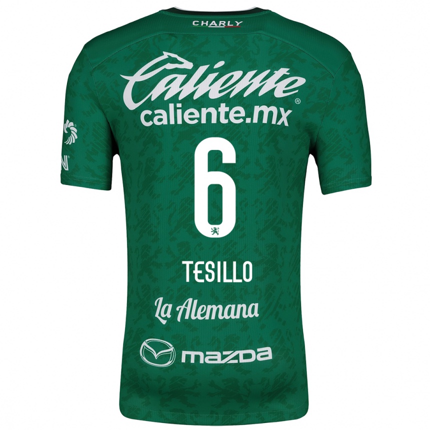 Niño Fútbol Camiseta William Tesillo #6 Verde Blanco 1ª Equipación 2024/25 Perú