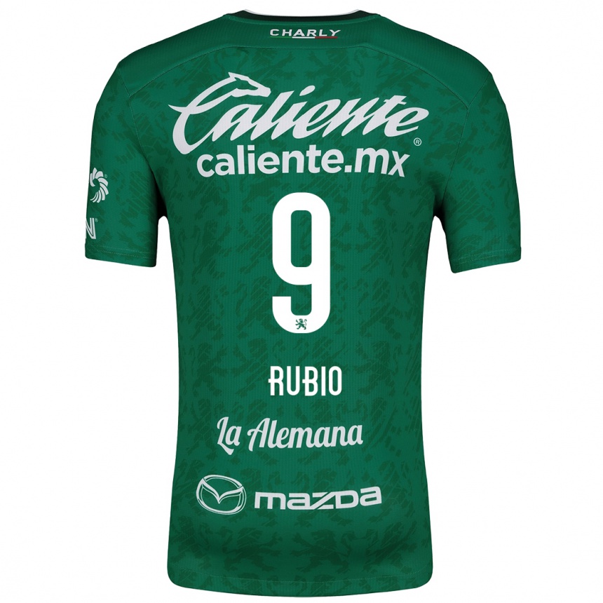 Niño Fútbol Camiseta Brian Rubio #9 Verde Blanco 1ª Equipación 2024/25 Perú