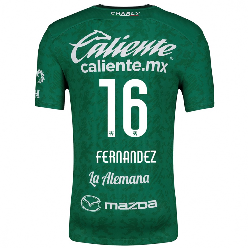 Niño Fútbol Camiseta Omar Fernández #16 Verde Blanco 1ª Equipación 2024/25 Perú