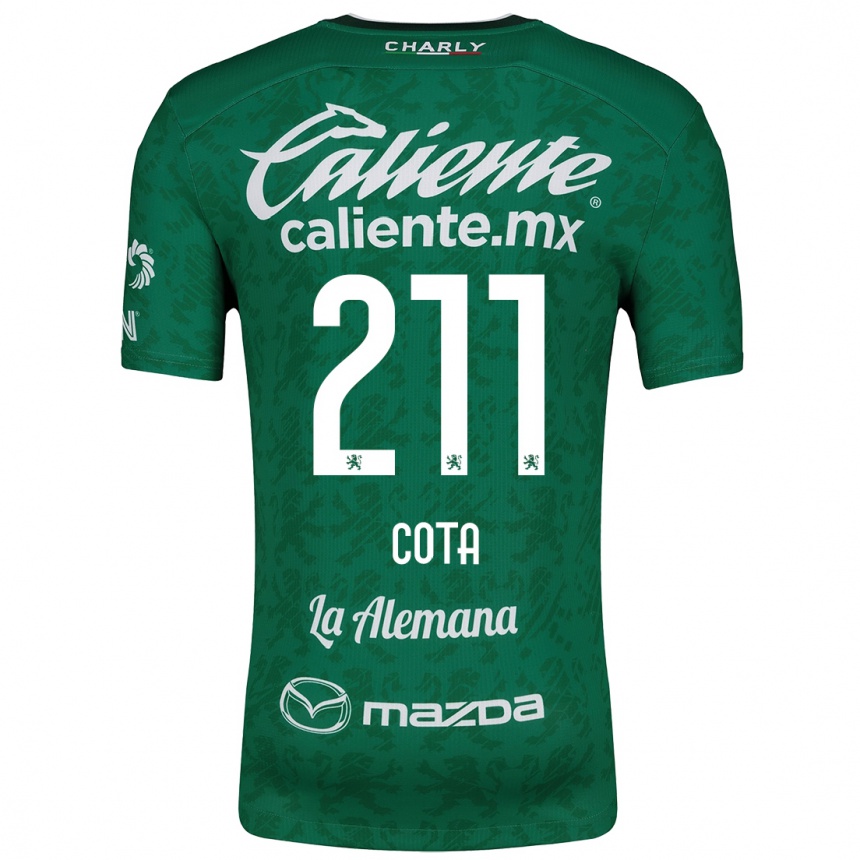 Niño Fútbol Camiseta Luis Cota #211 Verde Blanco 1ª Equipación 2024/25 Perú