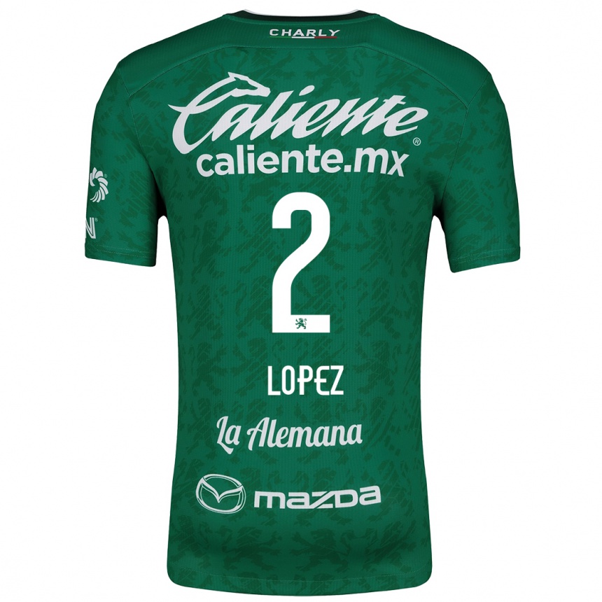 Niño Fútbol Camiseta Vanessa López #2 Verde Blanco 1ª Equipación 2024/25 Perú