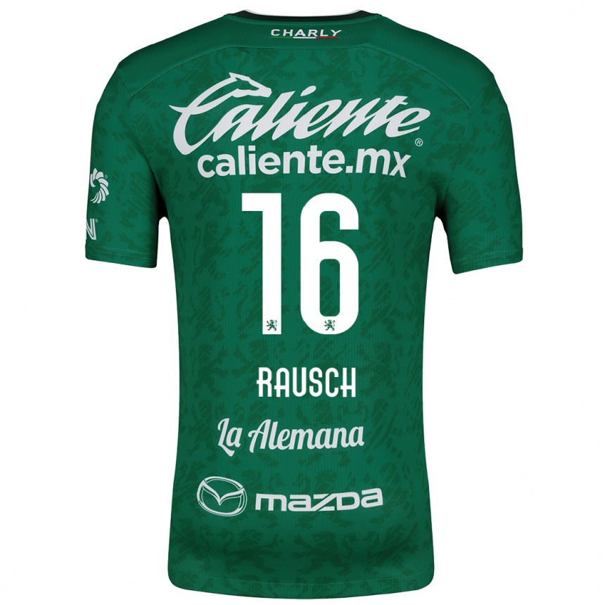 Niño Fútbol Camiseta Mayalu Rausch #16 Verde Blanco 1ª Equipación 2024/25 Perú