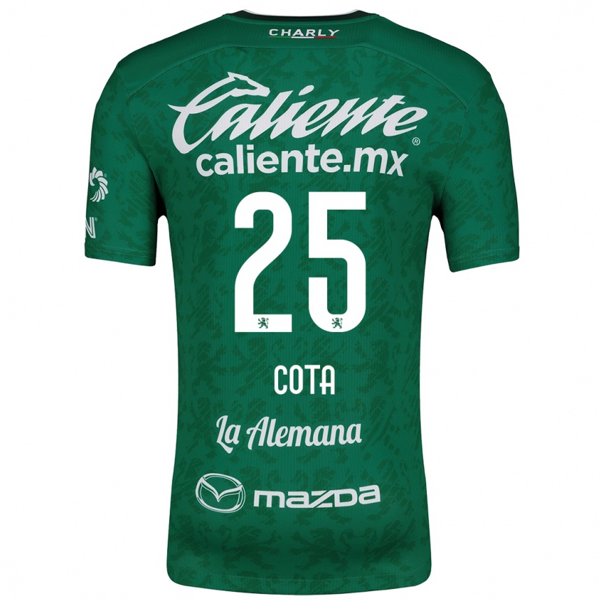 Niño Fútbol Camiseta Renatta Cota #25 Verde Blanco 1ª Equipación 2024/25 Perú