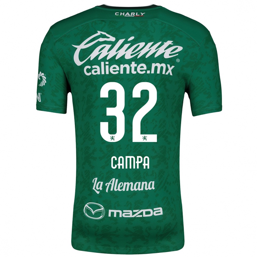 Niño Fútbol Camiseta Ana Campa #32 Verde Blanco 1ª Equipación 2024/25 Perú