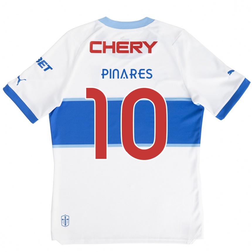 Niño Fútbol Camiseta César Pinares #10 Blanco Azul 1ª Equipación 2024/25 Perú