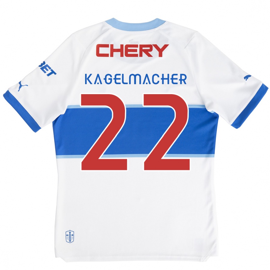 Niño Fútbol Camiseta Gary Kagelmacher #22 Blanco Azul 1ª Equipación 2024/25 Perú