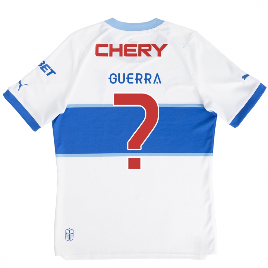 Niño Fútbol Camiseta Mateo Guerra #0 Blanco Azul 1ª Equipación 2024/25 Perú