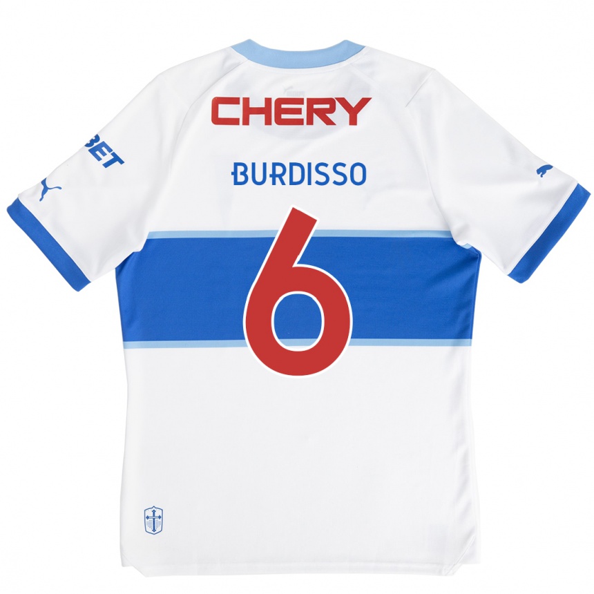 Niño Fútbol Camiseta Guillermo Burdisso #6 Blanco Azul 1ª Equipación 2024/25 Perú