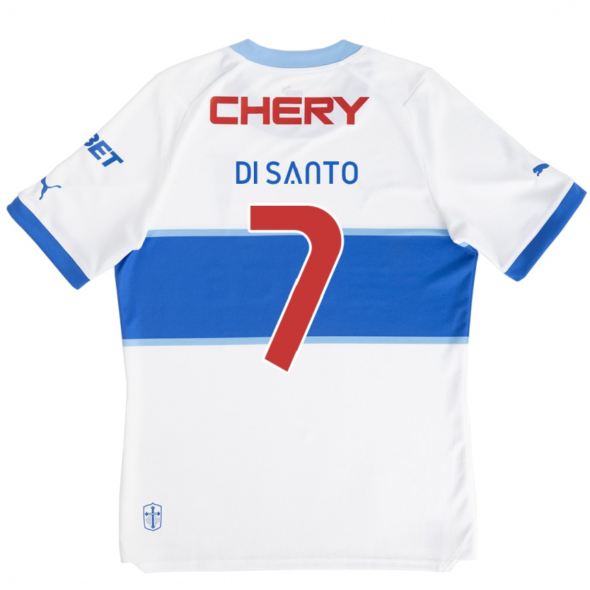 Niño Fútbol Camiseta Franco Di Santo #7 Blanco Azul 1ª Equipación 2024/25 Perú