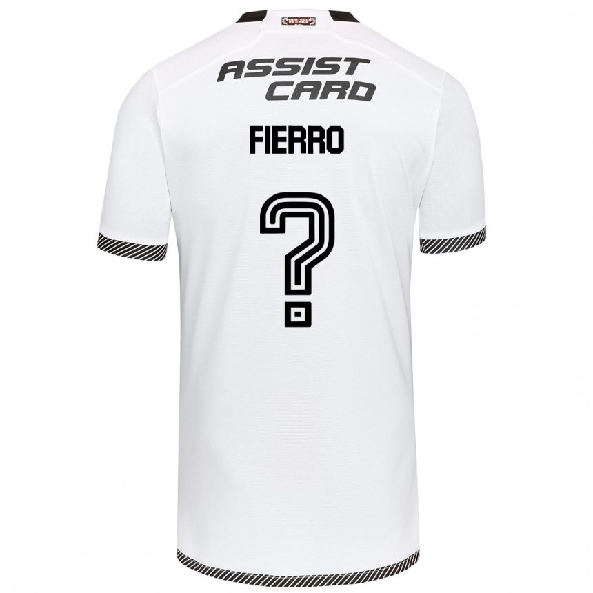 Niño Fútbol Camiseta Julio Fierro #0 Blanco Negro 1ª Equipación 2024/25 Perú