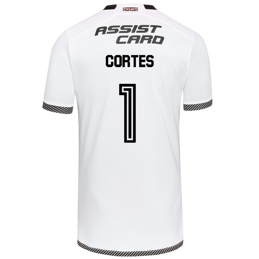 Niño Fútbol Camiseta Brayan Cortés #1 Blanco Negro 1ª Equipación 2024/25 Perú